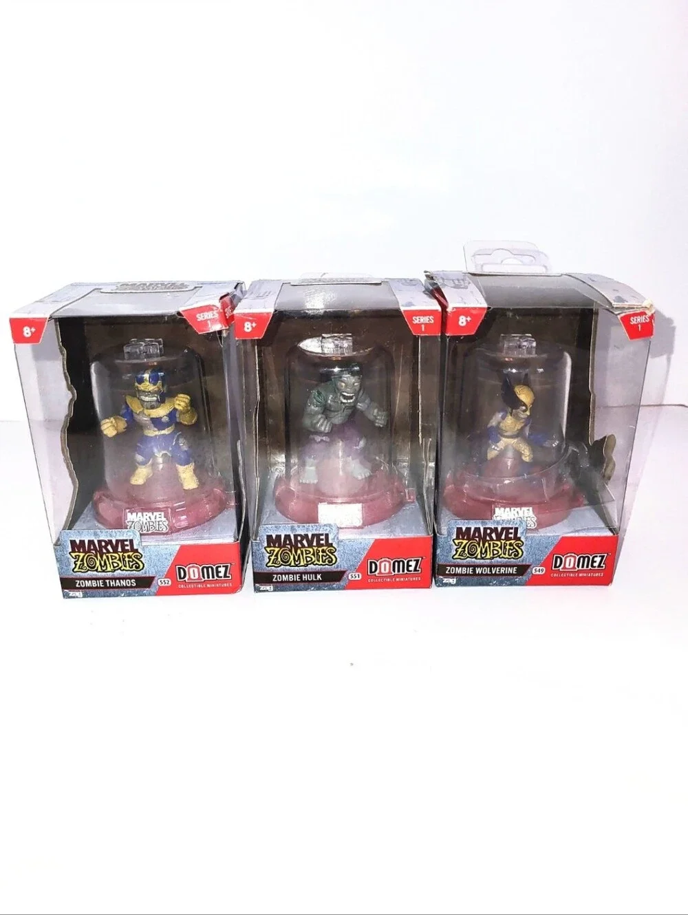 NIB Marvel Zombies Domez Thanos Hulk Wolverine Collectible Figures 3 Piece Set